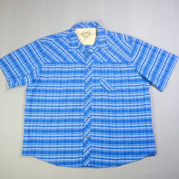 Cabela's Outfitter series button down shirt men's size 2XL light & dark blue - Picture 1 of 9